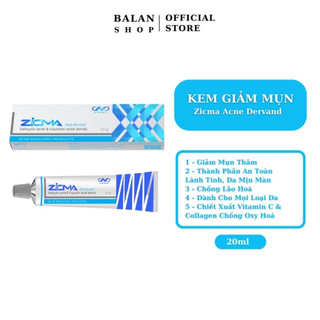Kem giảm mụn trứng cá zicma giảm mụn trứng cá trắng đen, thâm ẩn, mờ sẹo 20g - balan shop