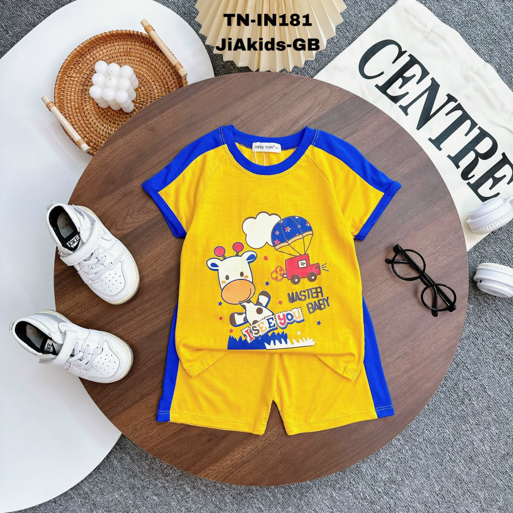 7-19kg Bộ cọc tay thun lạnh loại 1 Minky Mom in dẻo hình động vật dễ dương dành cho bé trai bé gái