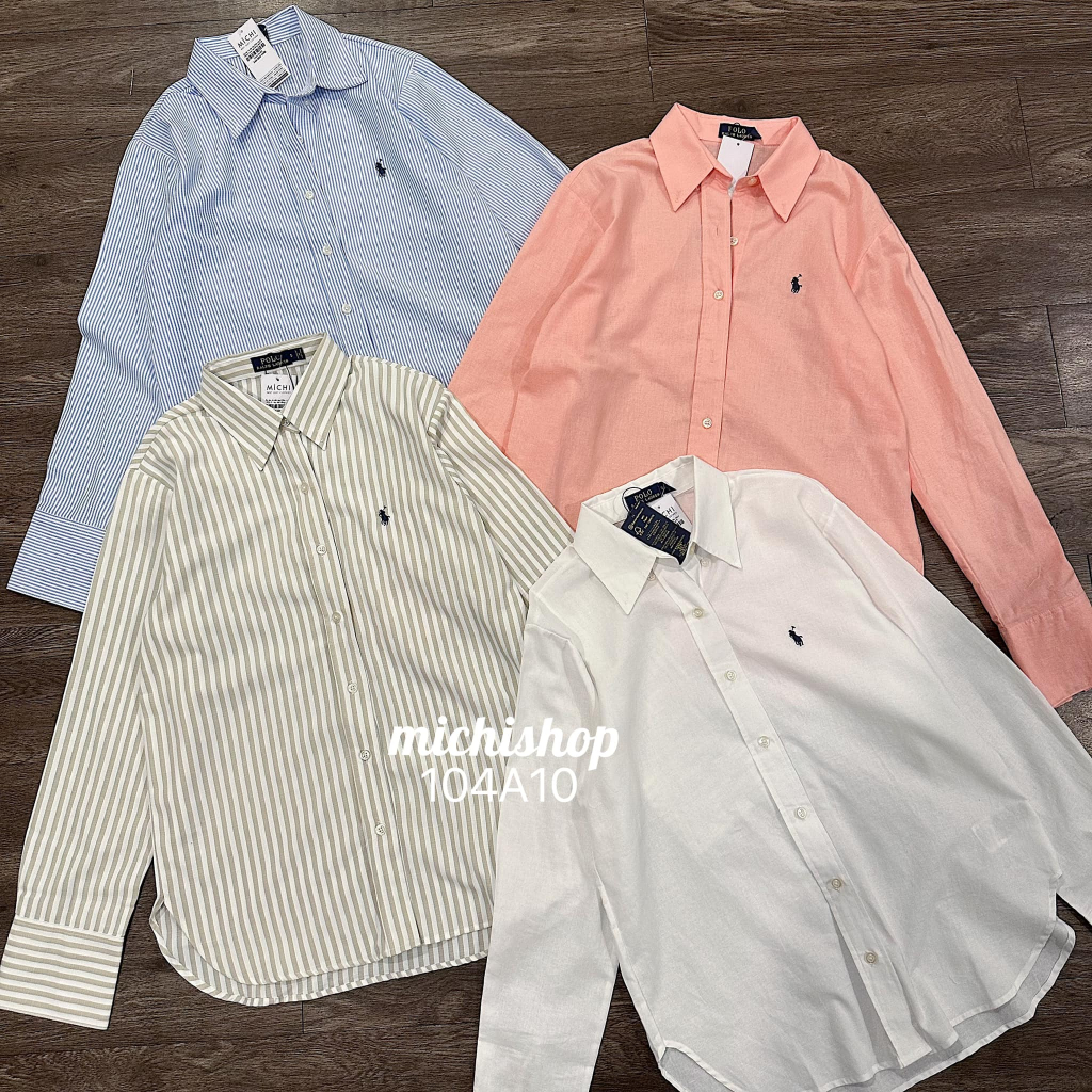 Áo sơ mi dài tay thêu ngựa dáng suông - 104A10