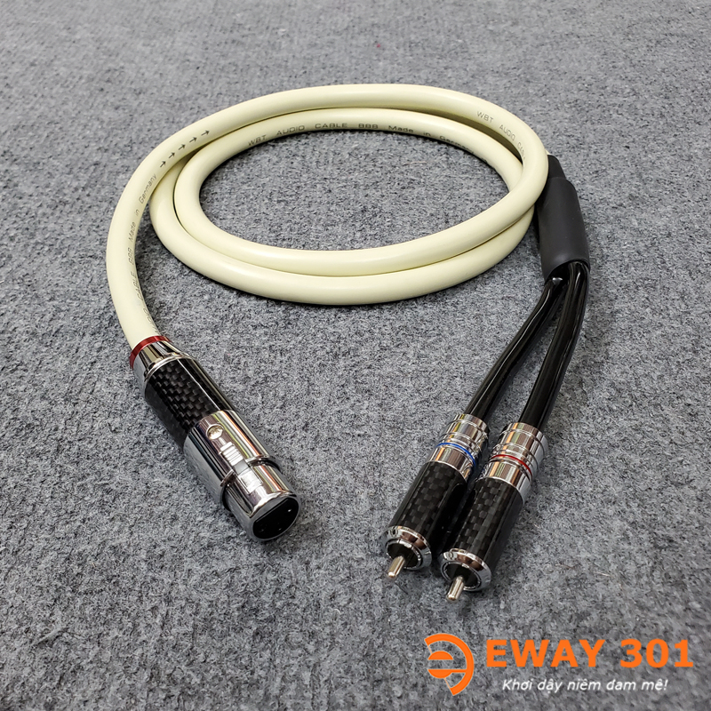 Dây Jack Canon Cái ra 2 AV/RCA WBT 888 - Dây Tín Hiệu Dùng Cho Loa SUB Điện - Chất Âm Hay - Cắm Từ Vang Xuống SUB Điện