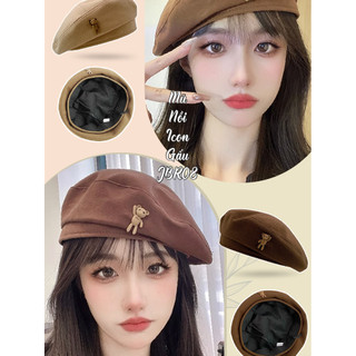 Mũ nồi mũ beret họa tiết phong cách hàn quốc , mũ mùa thu - đông cho nữ