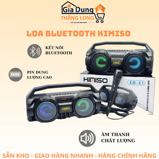 Loa bluetooth Kimiso KM-S1/S2 hát karaoke - Tặng kèm mic hát Mẫu Mới