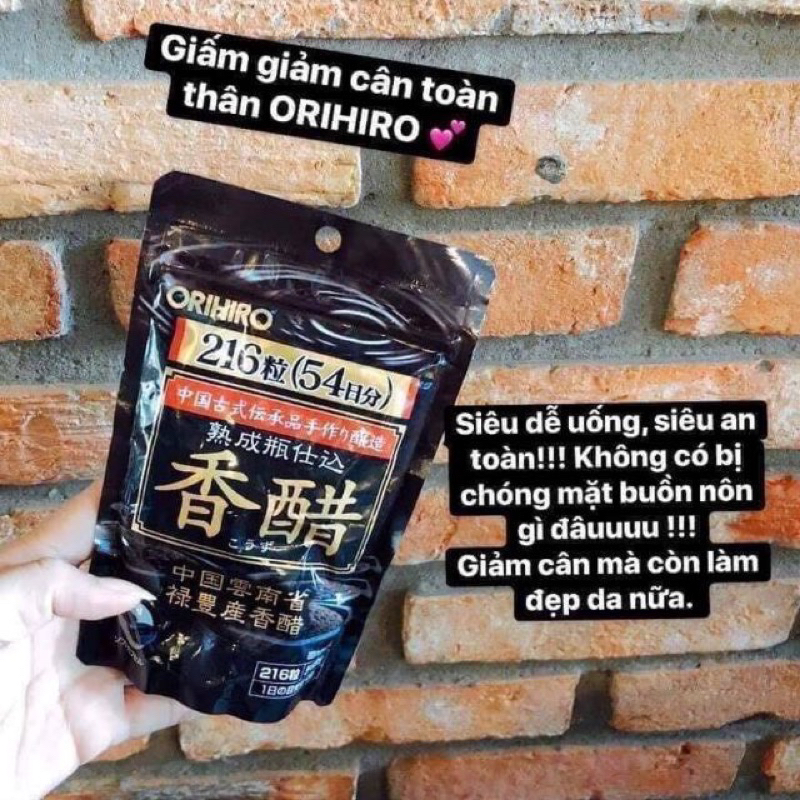 Viên ORIHIRO KOZU Capsule giấm đen Orihiro Nhật Bản túi 216 viên, Dấm đen Orihiro Nhật Bản (Date 2025)