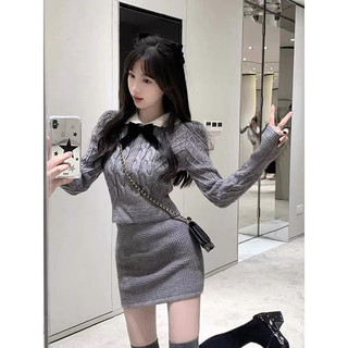 Set áo váy len tiểu thư ulzzang - Kèm ảnh thật