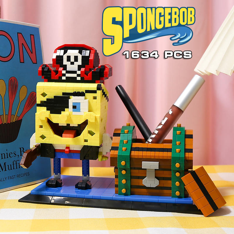 Đồ Chơi Lắp Ráp Kiểu Lego Hộp Đựng Bút Phi Hành Gia,Doraemon,Shin Cậu Bé Bút Chì,Mèo Garfield Với 1300+ Mảnh Ghép