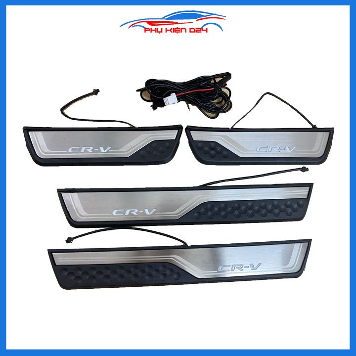 Bộ nẹp bước chân ngoài Honda CRV 2018-2019-2020-2021-2022-2023 có đèn Led