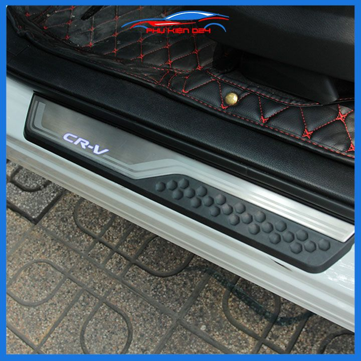 Bộ nẹp bước chân ngoài Honda CRV 2018-2019-2020-2021-2022-2023 có đèn Led