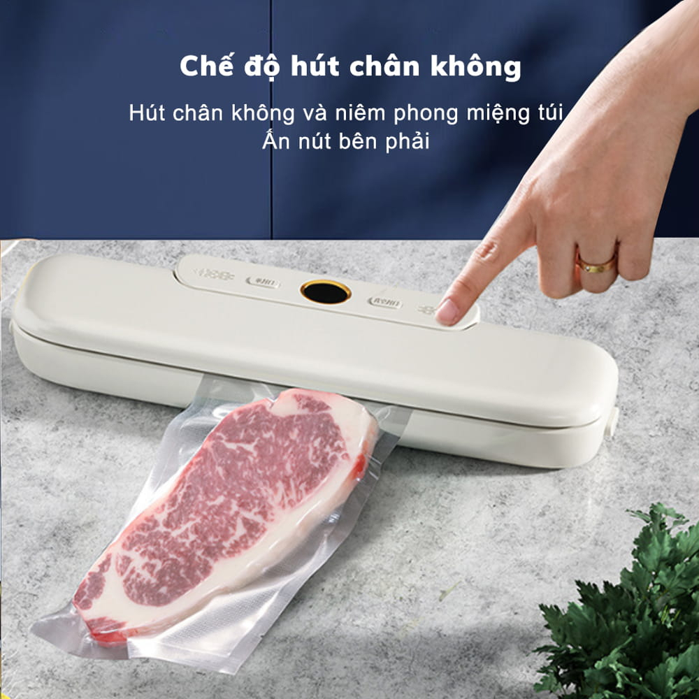 Máy Hút Chân Không Thực Phẩm Melli Máy Hàn Miệng Túi Bảo Quản Thực Phẩm Gia Đình Mini Công Suất 90W Kèm Túi Zip