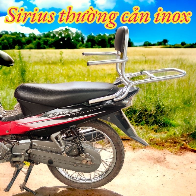 baga phượt xe Sirius thường cản inox.Mẫu mới có thể tháo rời tay vịn