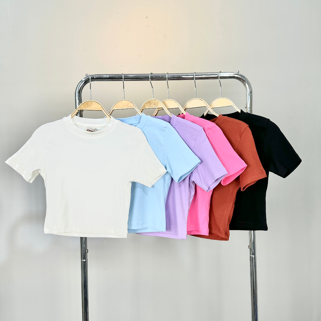 Áo croptop Zasic thun Zip đơn giản đủ màu A03