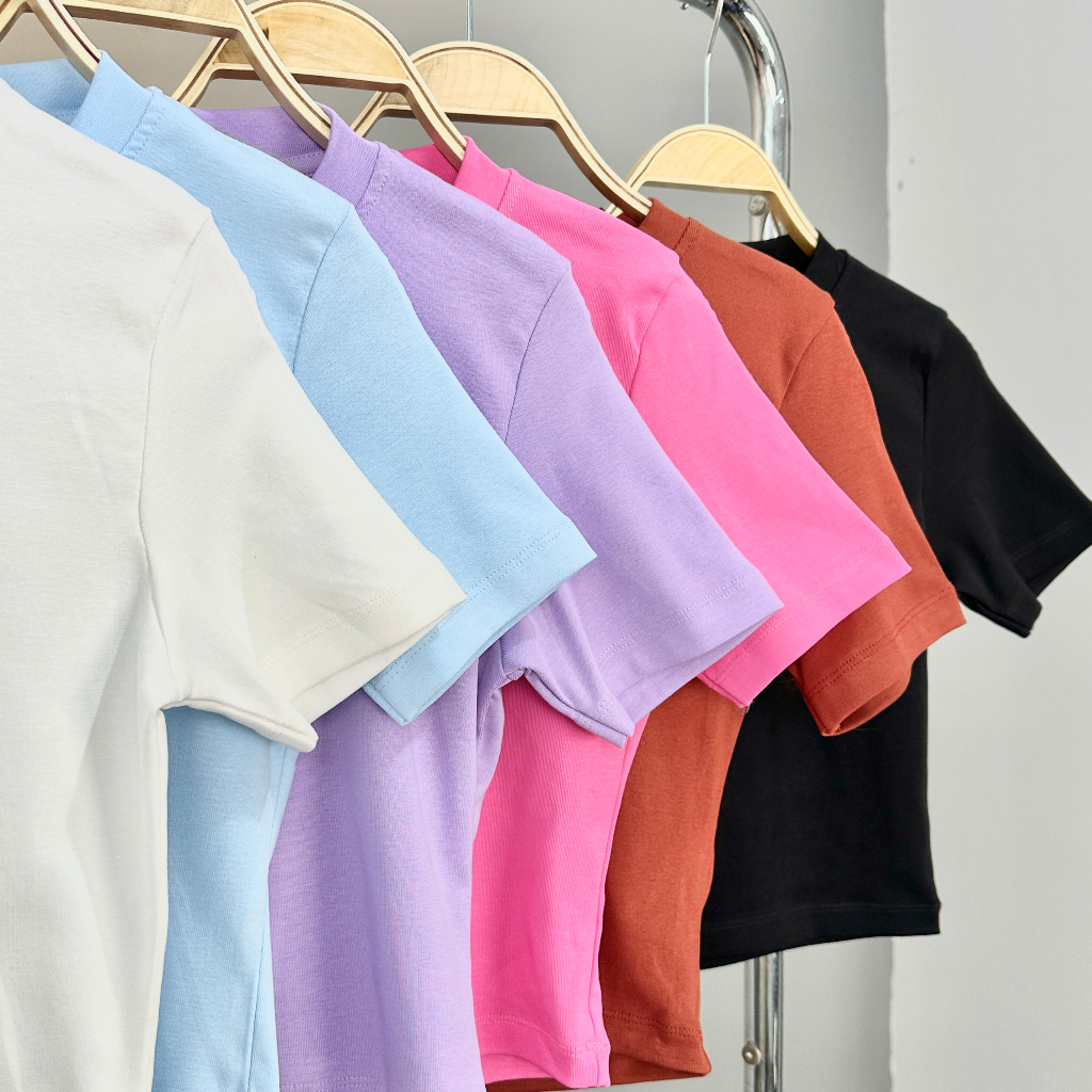 Áo croptop Zasic thun Zip đơn giản đủ màu A03