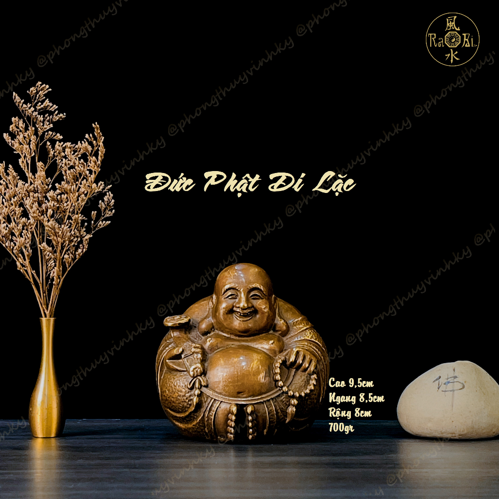 Di Lặc tròn 9,5cm - Tượng Đồng Phong Thủy