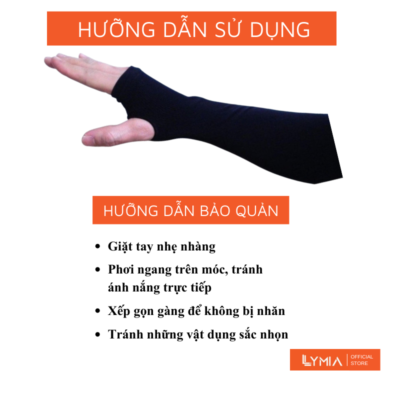 Găng tay chống nắng LYMIA xỏ ngón Let's Slim chống tia UV - LỖI 1 ĐỔI 1