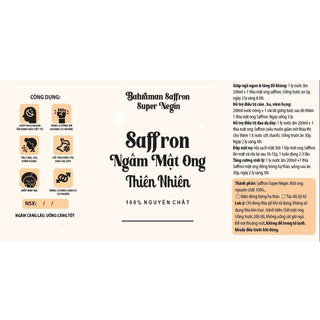 Tem dán hũ saffron ngâm mật ong [COMBO 10 TEM]