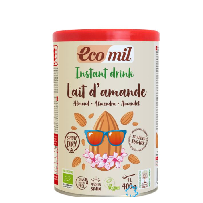 Sữa bột hạt dinh dưỡng hữu cơ Ecomil 400g-hạnh nhân,  yến mạch, óc chó, diêm mạch