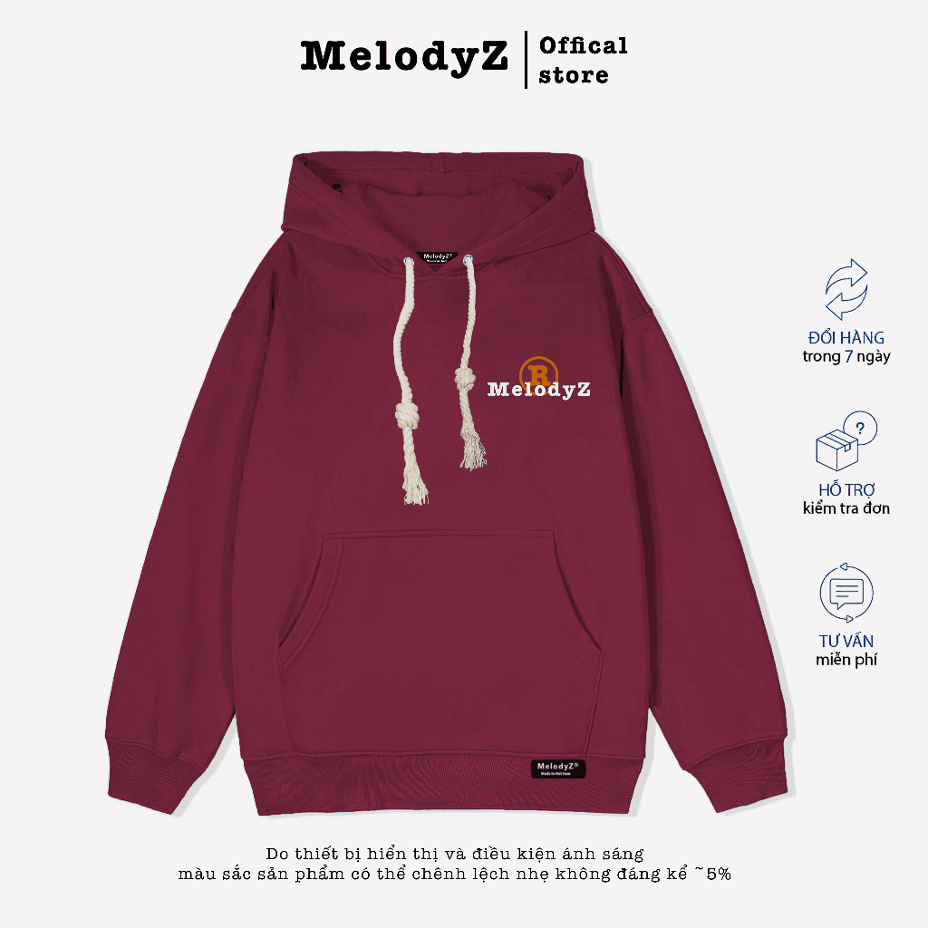 Áo Hoodie Local Brand Unisex MelodyZ Lót Lông Cáo Mũ 2 lớp Form Rộng Basic - MLDH032