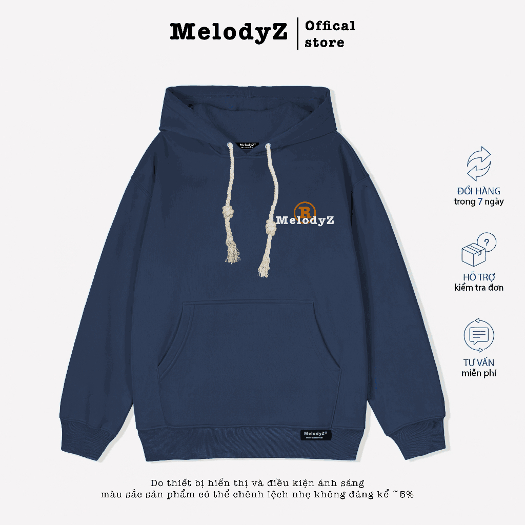 Áo Hoodie Local Brand Unisex MelodyZ Lót Lông Cáo Mũ 2 lớp Form Rộng Basic - MLDH032