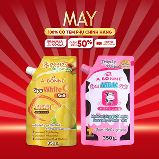 Combo Muối Tắm Sữa Bò + Vitamin C Spa A Bonne' Thái Lan Giúp Tái Tạo Da, Làm Mềm Da 350g (Có Vòi)