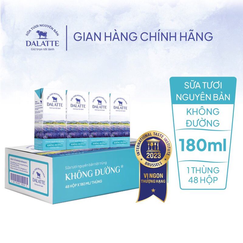 THÙNG 48hop sữa tươi TH DALAT MILK 110ml-180ml