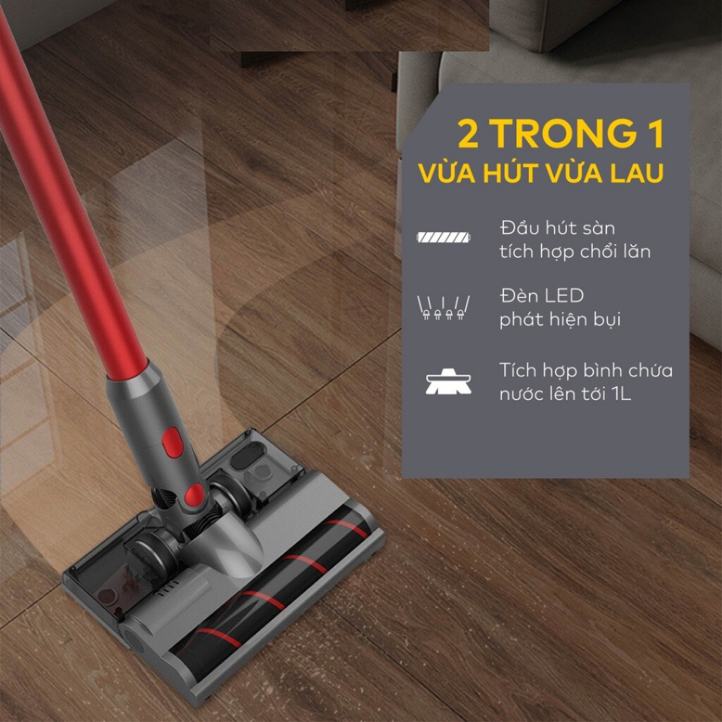 Máy Hút Bụi Cầm Tay Đa Năng Hyperrock P1 Max Pro Công suất 350W, Lực hút 26000PA Có Bình Nước Lau Ướt