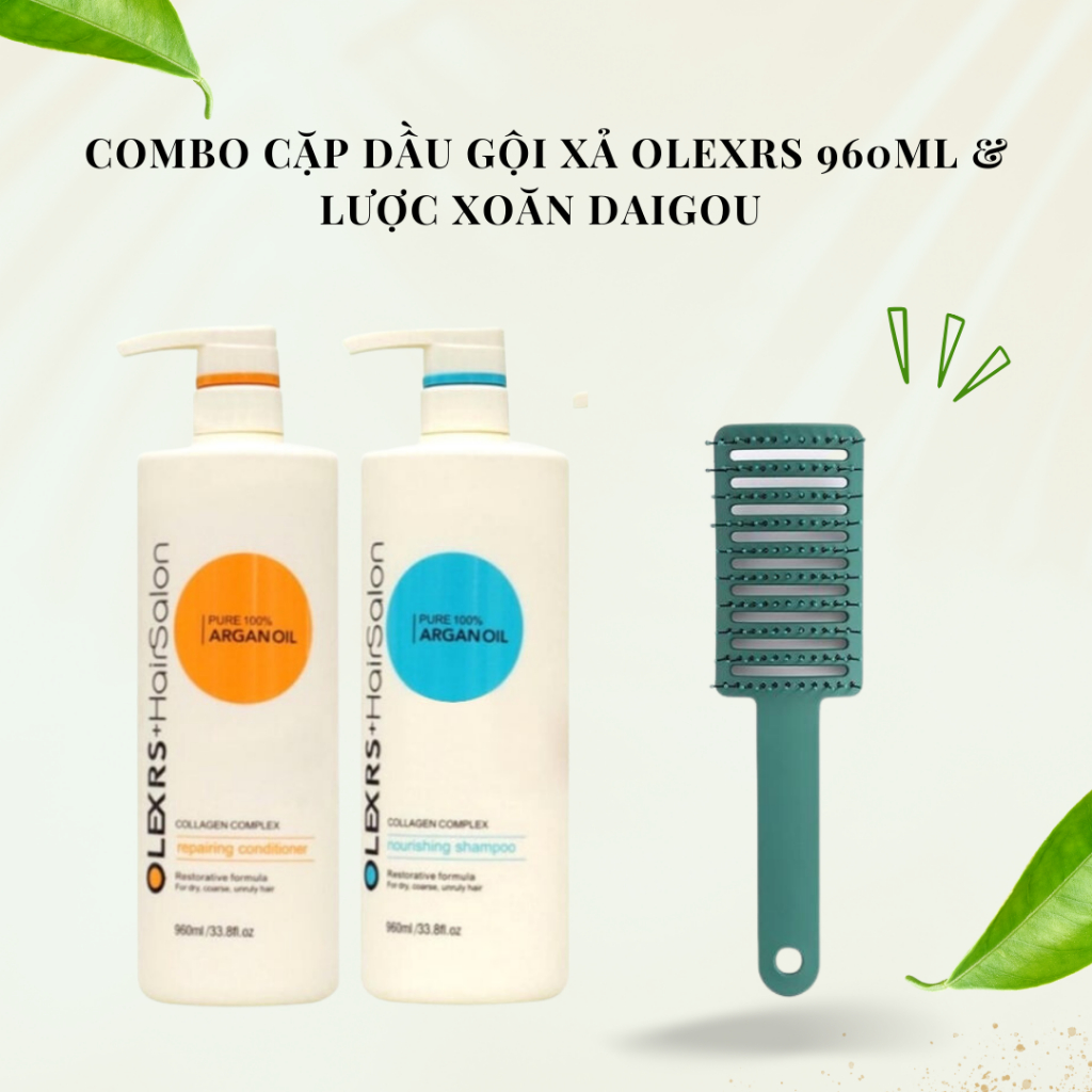 Combo Cặp Dầu Gội Xả Olexrs Hair Salon 500ml-960ml Và Lược
