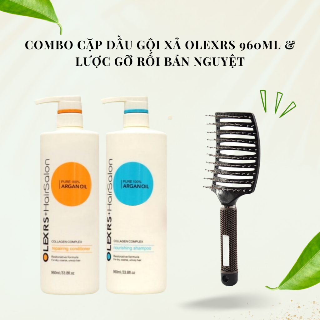 Combo Cặp Dầu Gội Xả Olexrs Hair Salon 500ml-960ml Và Lược
