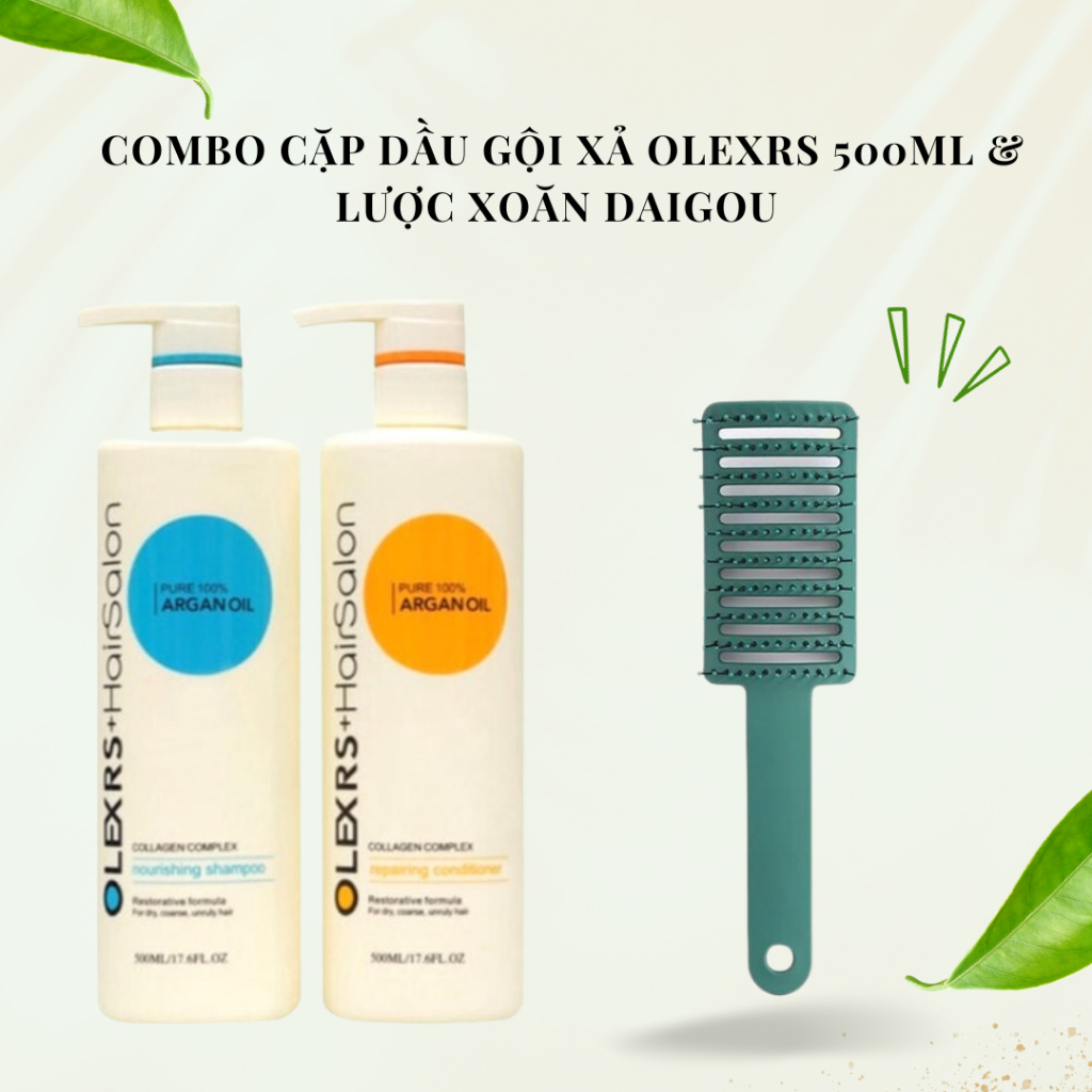 Combo Cặp Dầu Gội Xả Olexrs Hair Salon 500ml-960ml Và Lược