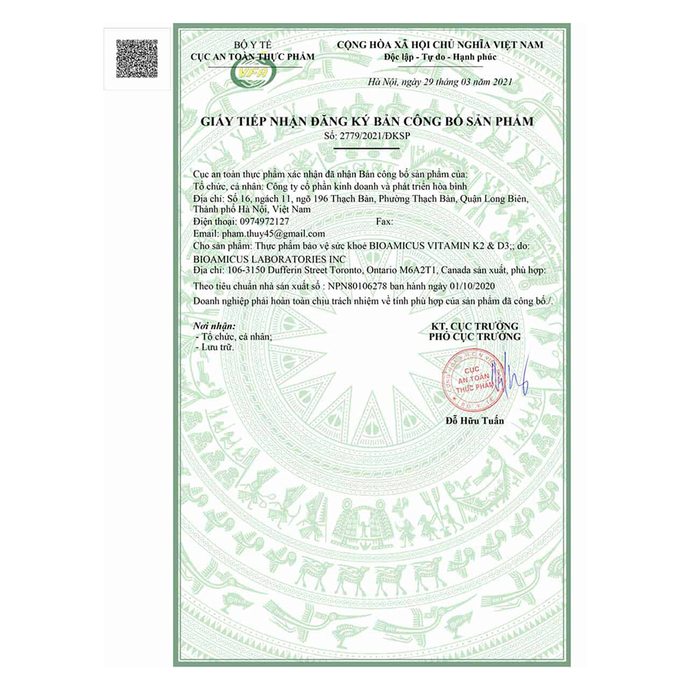 BioAmicus Vitamin D3K2 - Tăng Hấp Thu Canxi Hỗ Trợ Bé Tăng Chiều Cao (Hộp 10ml)