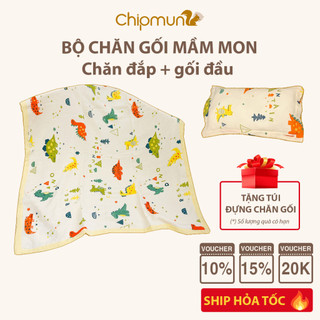 Bộ chăn gối trẻ em CHIPMUNK vải xô muslin cao cấp, bền đẹp, thoáng khí, thân thiện với da bé