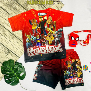 Đồ Bộ bé trai Thun Lạnh in 3d hình Roblox size đại từ 10-60kg Kunkun Kid TP803- Quần áo trể em cao cấp