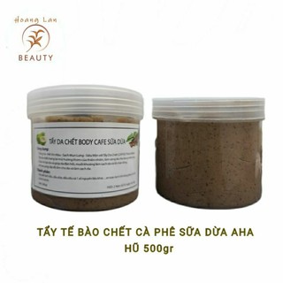 Tẩy tế bào chết body cafe sữa dừa aha 500gr