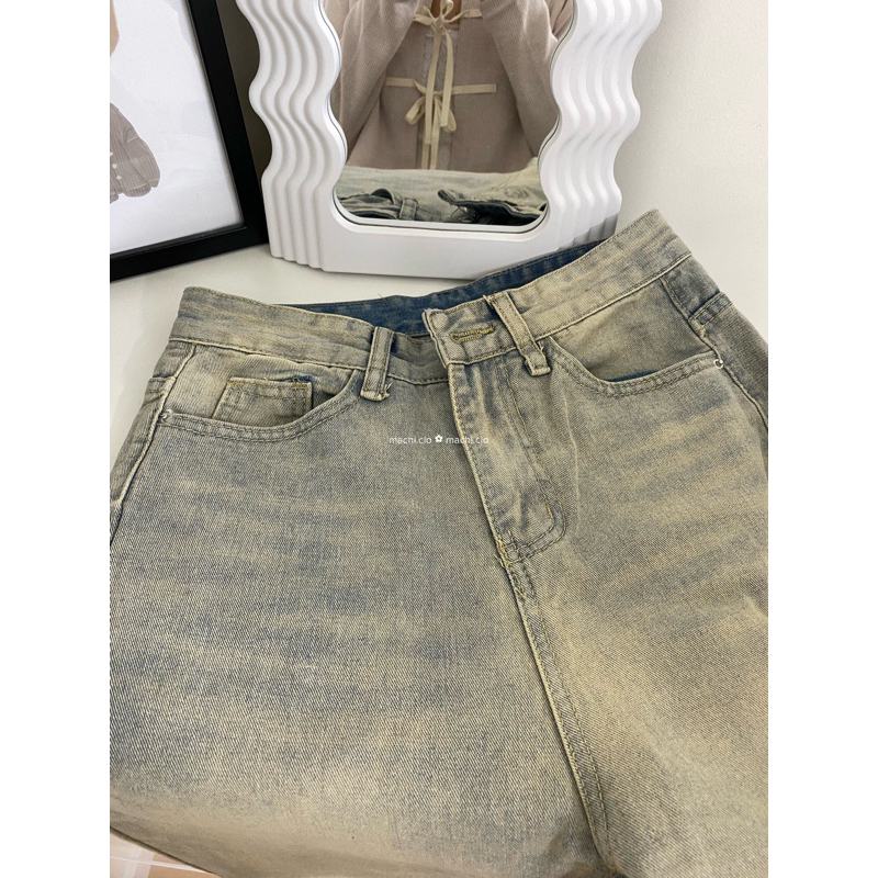 Jeans Pants | Quần jeans xanh vàng vintage 𝐌𝐚𝐜𝐡𝐢.𝐜𝐥𝐨