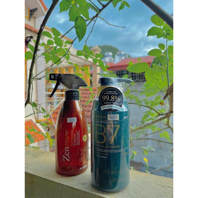 Combo dầu gội Biotin B7 1000Ml và xịt hấp nguội Mugens ZenCare