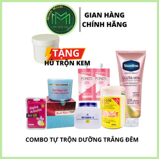 Combo 7 Món Tự Trộn Dưỡng Trắng Da Bạch Ngọc Liên Vaseline Kích Trắng Mạnh Có Chống Nắng