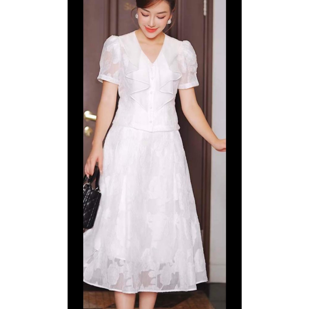 Vải gấm thêu hoa phù hợp may váy đầm sang trọng khổ 1m5