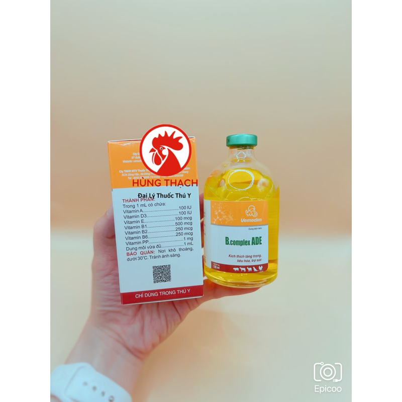 BIO ADE Bcomplex 100ml kích thích thèm ăn, thiếu vitamin, phục hồi nhanh, sinh sản tốt vật nuôi, thú cưng