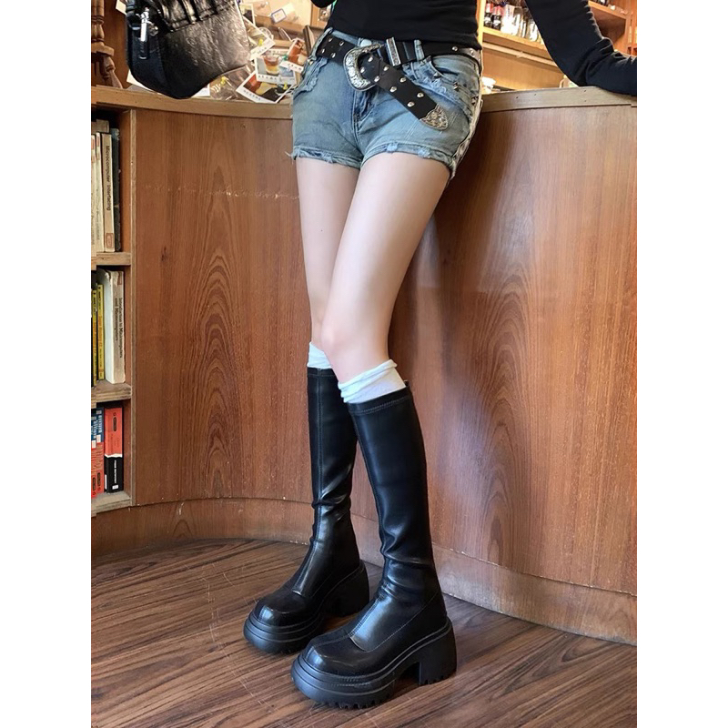 BỐT ĐÙI B48 PLATFORM NKW KHÓA SAU ĐẾ CAO 6CM KHÓA NGẮN