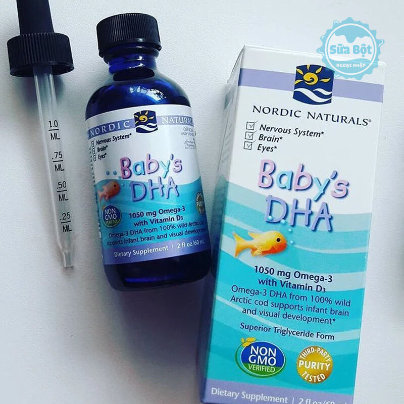 [CHÍNH HÃNG] Siro bổ sung DHA, 1050 mg Omega 3 kèm Vitamin D3 của Nordic Naturals Baby DHA cho trẻ sơ sinh