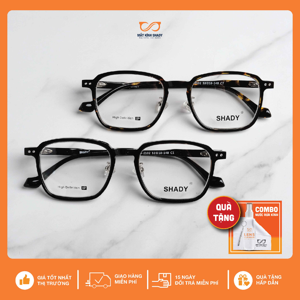 Gọng Kính Cận Nhựa Acetate Shady Unisex G2507 (Nhiều Màu)