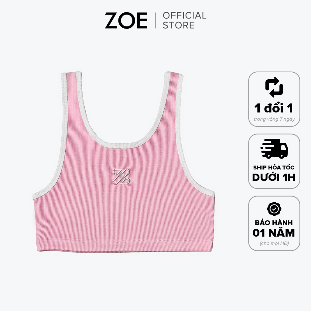 Áo Croptop Thun Màu Hồng  |  Zoe Official
