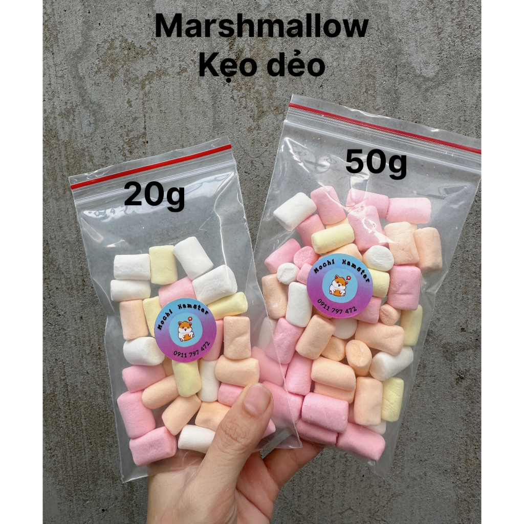 Kẹo bông gòn marshmallow cho hamster, sóc