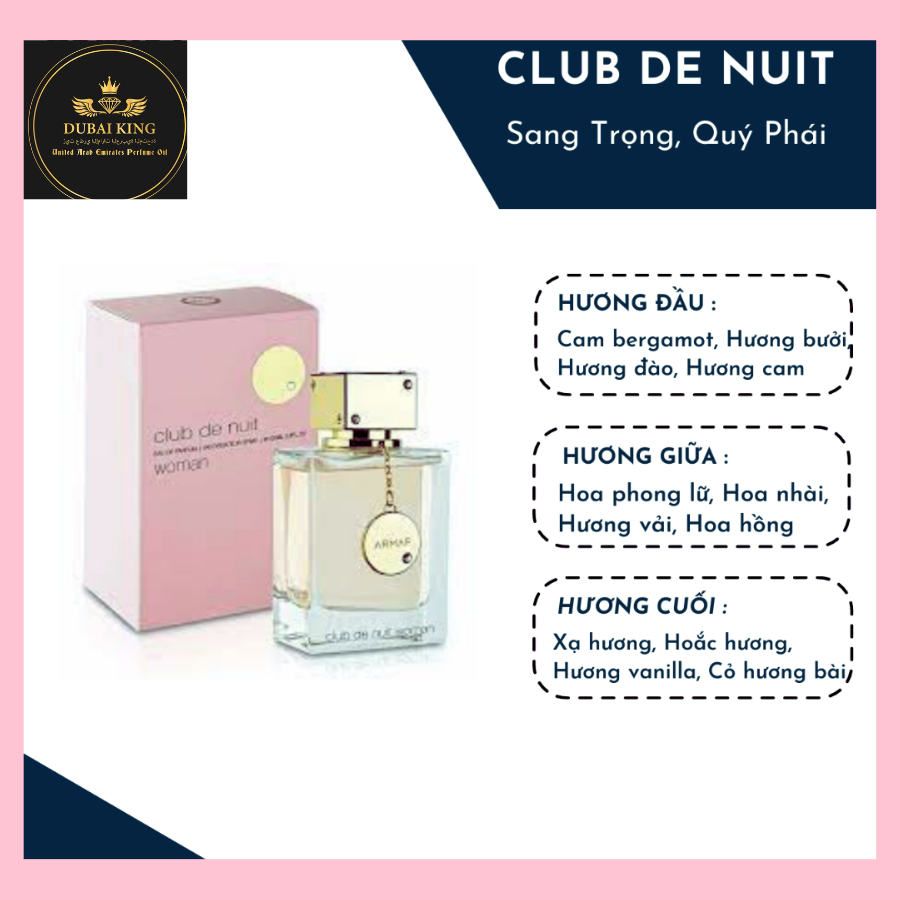 Nước hoa nữ nội địa dubai ARMAF Club De Nuit Woman EDP 12ml sang trọng thơm lâu