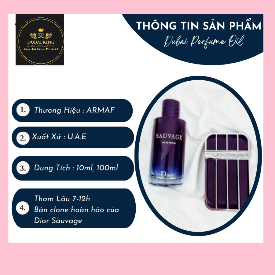 Nước hoa nam ARMAF Ventana Pour Homme EDP 12ml nam tính tươi mát