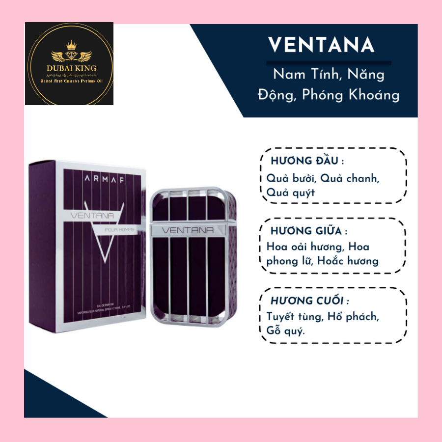 Nước hoa nam ARMAF Ventana Pour Homme EDP 12ml nam tính tươi mát