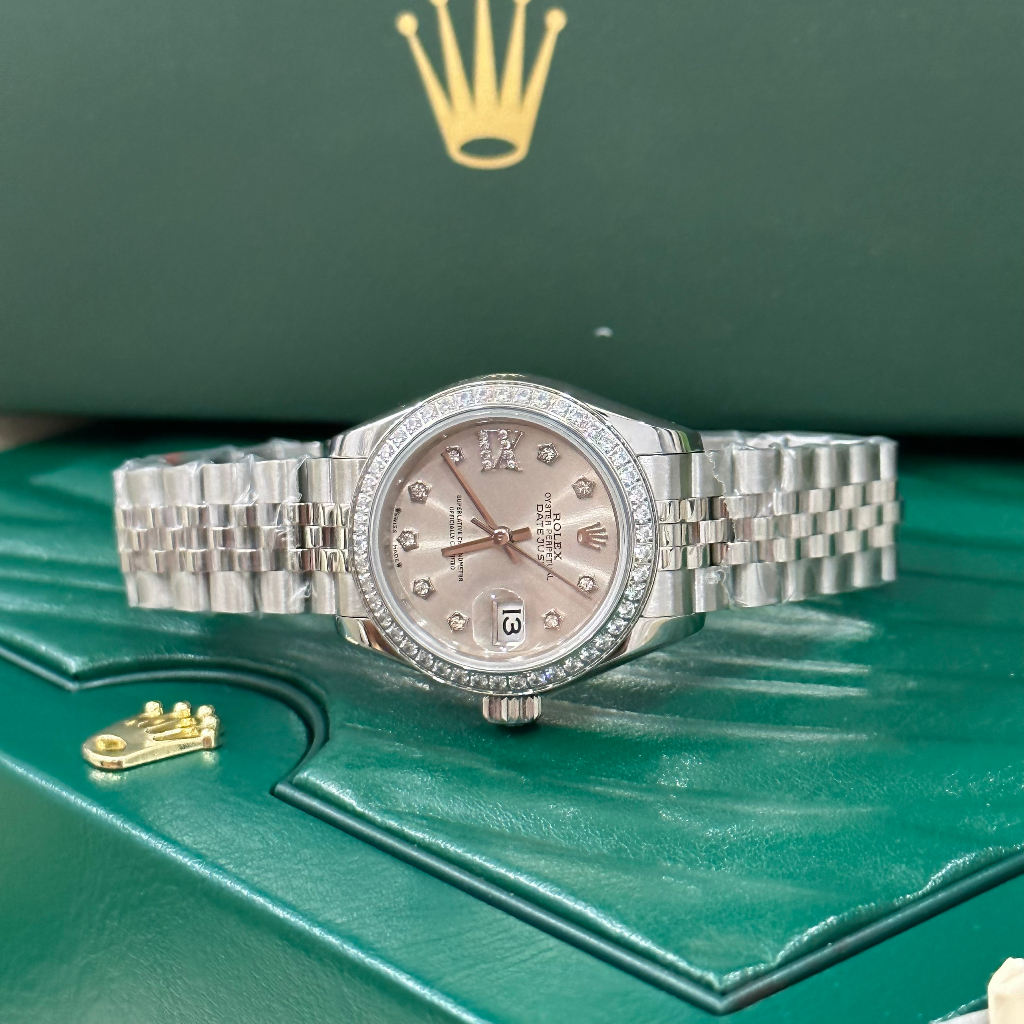 Đồng hồ nữ Rolex DateJust 28mm máy cơ 2671 Thuỵ Sĩ cao cấp, mặt trải tia chuẩn aut