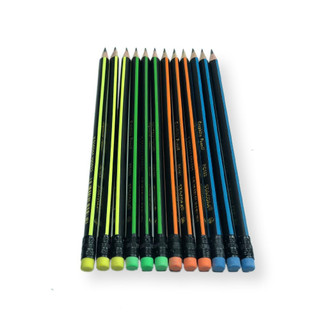 Bút chì gỗ 2B STACO/PC103 thân sọc (Hộp 12 cây)