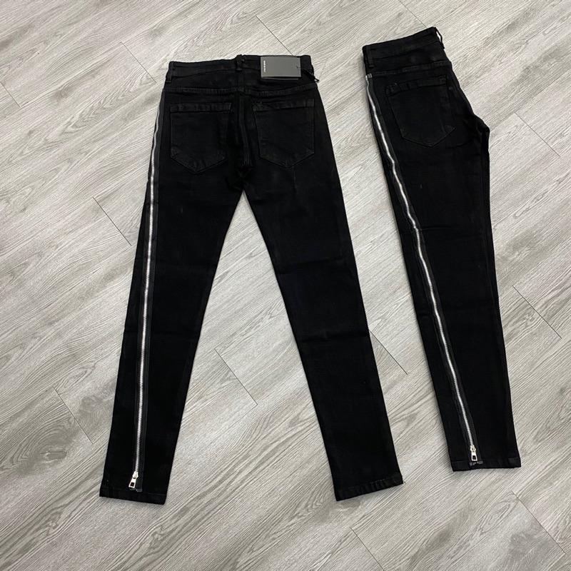 Quần jean khoá dọc đùi khoá dài 4 cúc,quần jean dsq2 khoá dọc đùi dài đen trơn đơn giản