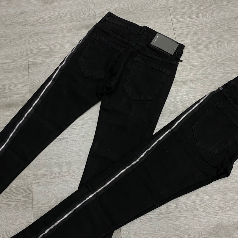 Quần jean khoá dọc đùi khoá dài 4 cúc,quần jean dsq2 khoá dọc đùi dài đen trơn đơn giản