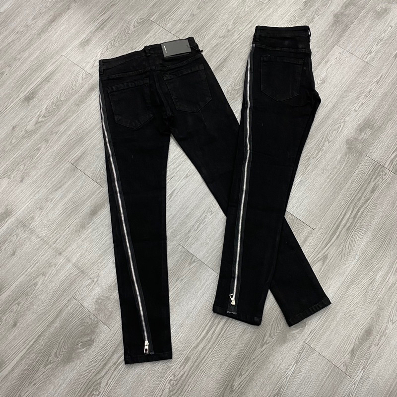 Quần jean khoá dọc đùi khoá dài 4 cúc,quần jean dsq2 khoá dọc đùi dài đen trơn đơn giản