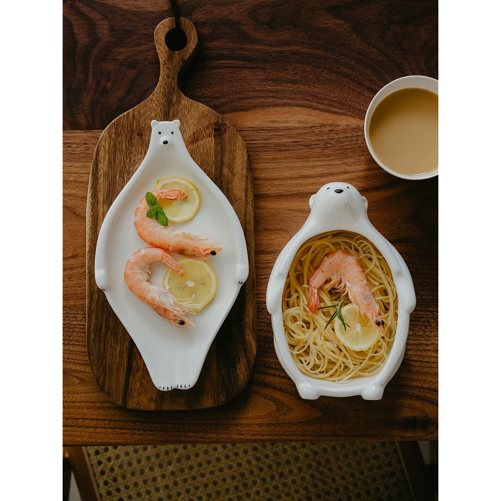 Tô, tô sứ, bát sứ, tô sứ hình gấu bắc cực dễ thương, tô sứ dễ thương, bát tô hình gấu bắc cực trắng dùng cho lò vi sóng